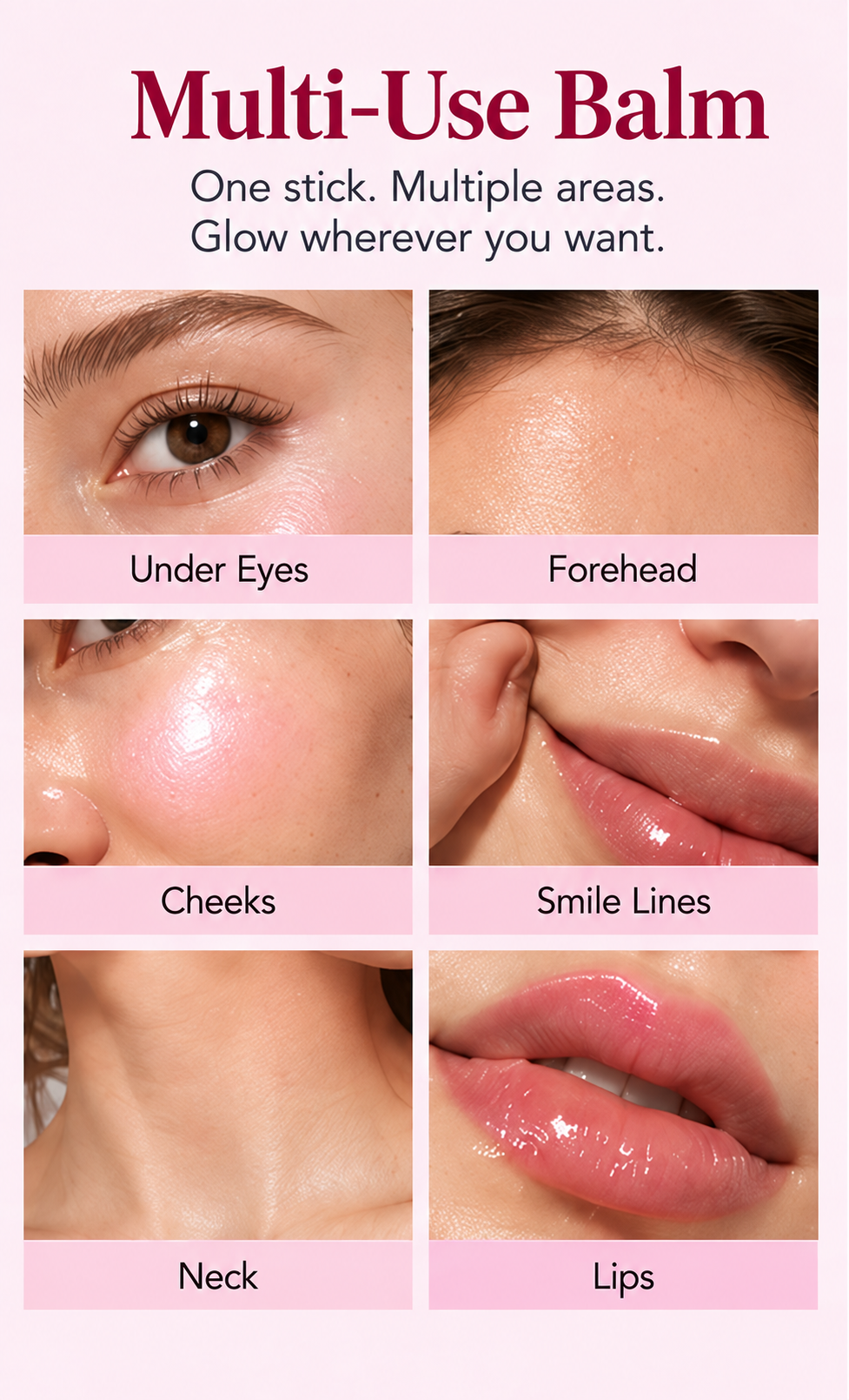 Multi-use balm application areas